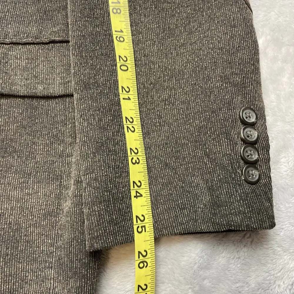 Chaps Blazer Sport Coat Mens 50R Greenish Brown Cotton Elbow Patch 2 Button Vent